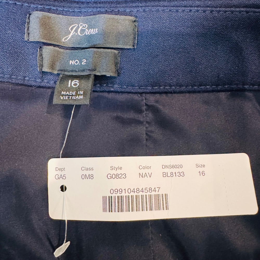 J.Crew Navy No. 2 Pencil Skirt Bi-Stretch Cotton blend Workwear | Size 16 NWT - Picture 6 of 13